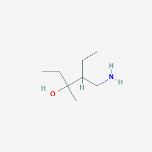 molecular formula C8H19NO B13184463 4-(Aminomethyl)-3-methylhexan-3-ol 