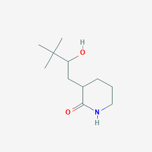 molecular formula C11H21NO2 B13184487 3-(2-Hydroxy-3,3-dimethylbutyl)piperidin-2-one 