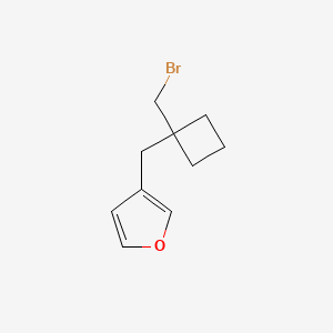 molecular formula C10H13BrO B13184492 3-([1-(Bromomethyl)cyclobutyl]methyl)furan 