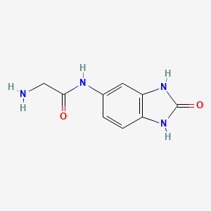 molecular formula C9H10N4O2 B13184512 N-(2-Oxo-2,3-Dihydro-1h-Benzimidazol-5-Yl)glycinamide 