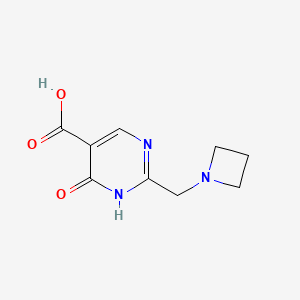 molecular formula C9H11N3O3 B13184513 2-[(Azetidin-1-yl)methyl]-6-oxo-1,6-dihydropyrimidine-5-carboxylic acid 