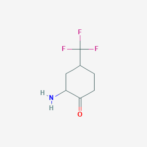 molecular formula C7H10F3NO B13184521 2-Amino-4-(trifluoromethyl)cyclohexan-1-one 