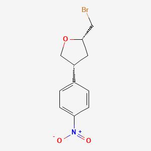 molecular formula C11H12BrNO3 B13184556 (2S,4R)-2-(Bromomethyl)-4-(4-nitrophenyl)oxolane 