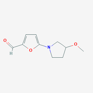 molecular formula C10H13NO3 B13184591 5-(3-Methoxypyrrolidin-1-yl)furan-2-carbaldehyde 