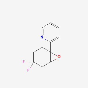 molecular formula C11H11F2NO B13184594 2-{4,4-Difluoro-7-oxabicyclo[4.1.0]heptan-1-yl}pyridine 