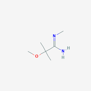 molecular formula C6H14N2O B13184597 2-methoxy-N,2-dimethylpropanimidamide 