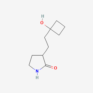 molecular formula C10H17NO2 B13184649 3-[2-(1-Hydroxycyclobutyl)ethyl]pyrrolidin-2-one 