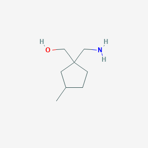 molecular formula C8H17NO B13184701 [1-(Aminomethyl)-3-methylcyclopentyl]methanol 