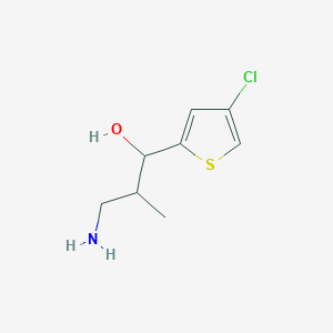 molecular formula C8H12ClNOS B13184715 3-Amino-1-(4-chlorothiophen-2-yl)-2-methylpropan-1-ol 