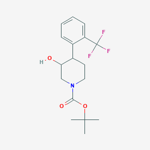 molecular formula C17H22F3NO3 B13184727 Tert-butyl 3-hydroxy-4-[2-(trifluoromethyl)phenyl]piperidine-1-carboxylate 