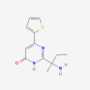 molecular formula C12H15N3OS B13184736 2-(1-amino-1-methyl-propyl)-4-(2-thienyl)-1H-pyrimidin-6-one 