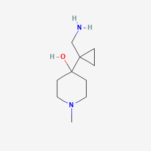 molecular formula C10H20N2O B13184759 4-[1-(Aminomethyl)cyclopropyl]-1-methylpiperidin-4-ol 