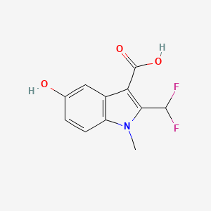 molecular formula C11H9F2NO3 B13184781 2-(Difluoromethyl)-5-hydroxy-1-methyl-1H-indole-3-carboxylic acid 