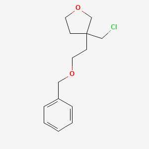 molecular formula C14H19ClO2 B13184789 3-[2-(Benzyloxy)ethyl]-3-(chloromethyl)oxolane 