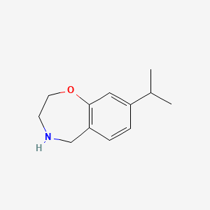 molecular formula C12H17NO B13184807 8-(Propan-2-yl)-2,3,4,5-tetrahydro-1,4-benzoxazepine 