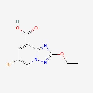 molecular formula C9H8BrN3O3 B13184840 6-Bromo-2-ethoxy-[1,2,4]triazolo[1,5-a]pyridine-8-carboxylic acid 