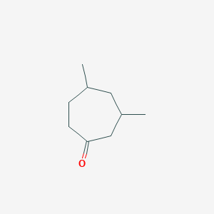 molecular formula C9H16O B13184849 3,5-Dimethylcycloheptan-1-one 