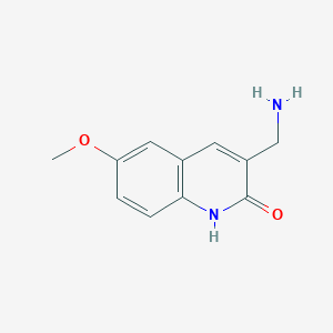 molecular formula C11H12N2O2 B13184885 3-(Aminomethyl)-6-methoxy-1,2-dihydroquinolin-2-one 