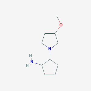 molecular formula C10H20N2O B13184886 2-(3-Methoxypyrrolidin-1-yl)cyclopentan-1-amine 