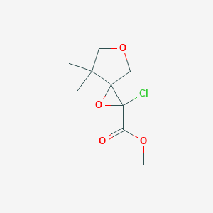 molecular formula C9H13ClO4 B13184894 Methyl 2-chloro-7,7-dimethyl-1,5-dioxaspiro[2.4]heptane-2-carboxylate 