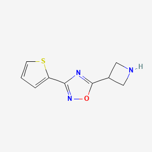 molecular formula C9H9N3OS B13184911 5-(Azetidin-3-yl)-3-(thiophen-2-yl)-1,2,4-oxadiazole 