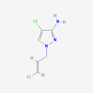 molecular formula C6H7Cl2N3 B13184918 4-Chloro-1-(3-chloroprop-2-en-1-yl)-1H-pyrazol-3-amine 