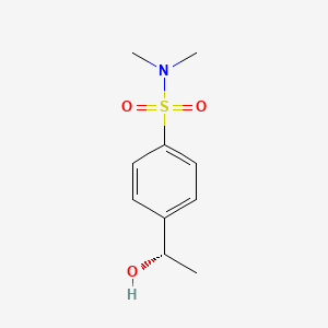 molecular formula C10H15NO3S B13184924 4-[(1S)-1-Hydroxyethyl]-N,N-dimethylbenzene-1-sulfonamide 