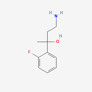 molecular formula C10H14FNO B13184927 4-Amino-2-(2-fluorophenyl)butan-2-ol 