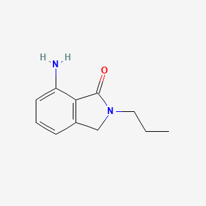 molecular formula C11H14N2O B13184946 7-Amino-2-propyl-2,3-dihydro-1H-isoindol-1-one 