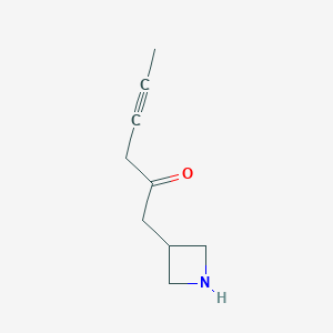 molecular formula C9H13NO B13184970 1-(Azetidin-3-yl)hex-4-yn-2-one 