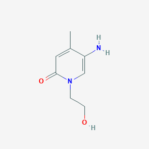 molecular formula C8H12N2O2 B13184974 5-Amino-1-(2-hydroxyethyl)-4-methyl-1,2-dihydropyridin-2-one 