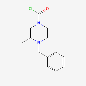 molecular formula C13H17ClN2O B13184994 4-Benzyl-3-methylpiperazine-1-carbonyl chloride 