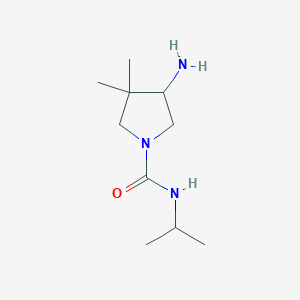 molecular formula C10H21N3O B13185030 4-Amino-3,3-dimethyl-N-(propan-2-yl)pyrrolidine-1-carboxamide 