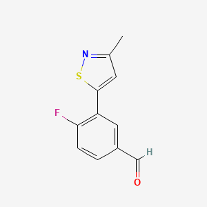 4-Fluoro-3-(3-methyl-1,2-thiazol-5-yl)benzaldehyde