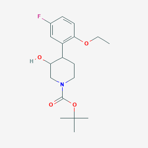 molecular formula C18H26FNO4 B13185107 Tert-butyl 4-(2-ethoxy-5-fluorophenyl)-3-hydroxypiperidine-1-carboxylate 