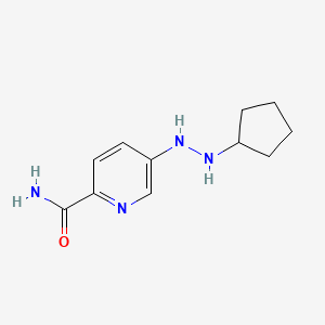 molecular formula C11H16N4O B13185164 5-(2-Cyclopentylhydrazin-1-yl)pyridine-2-carboxamide 