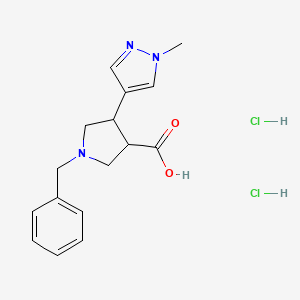 1-benzyl-4-(1-methyl-1H-pyrazol-4-yl)pyrrolidine-3-carboxylic acid dihydrochloride