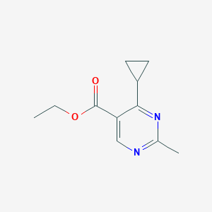 molecular formula C11H14N2O2 B13185189 Ethyl 4-cyclopropyl-2-methyl-pyrimidine-5-carboxylate 