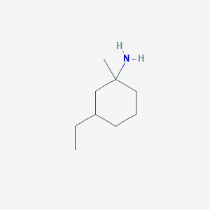 molecular formula C9H19N B13185203 3-Ethyl-1-methylcyclohexan-1-amine 