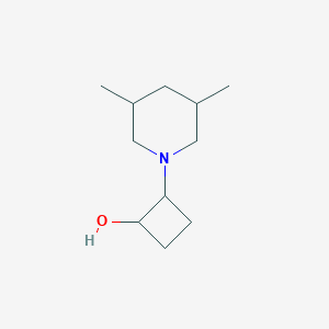 molecular formula C11H21NO B13185220 2-(3,5-Dimethylpiperidin-1-yl)cyclobutan-1-ol 