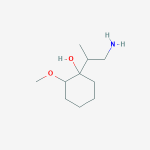 molecular formula C10H21NO2 B13185241 1-(1-Aminopropan-2-yl)-2-methoxycyclohexan-1-ol 