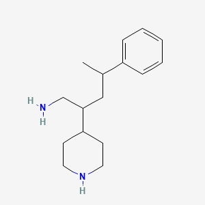 molecular formula C16H26N2 B13185256 4-Phenyl-2-(piperidin-4-yl)pentan-1-amine 