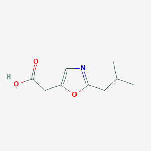 molecular formula C9H13NO3 B13185299 2-[2-(2-Methylpropyl)-1,3-oxazol-5-yl]acetic acid 