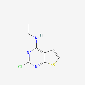 molecular formula C8H8ClN3S B13185306 2-chloro-N-ethylthieno[2,3-d]pyrimidin-4-amine 