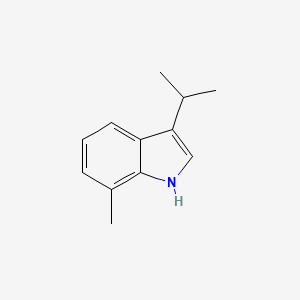 molecular formula C12H15N B13185342 7-methyl-3-(propan-2-yl)-1H-indole 