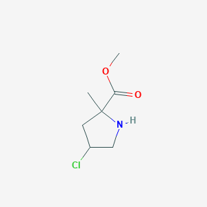 molecular formula C7H12ClNO2 B13185400 Methyl 4-chloro-2-methylpyrrolidine-2-carboxylate 