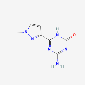 molecular formula C7H8N6O B13185419 4-Amino-6-(1-methyl-1H-pyrazol-3-yl)-2,5-dihydro-1,3,5-triazin-2-one 