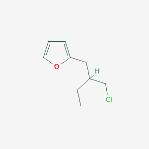 molecular formula C9H13ClO B13185468 2-[2-(Chloromethyl)butyl]furan 