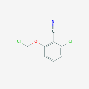 molecular formula C8H5Cl2NO B13185476 2-Chloro-6-(chloromethoxy)benzonitrile 