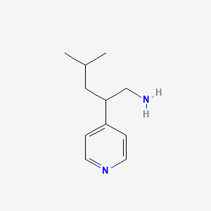 molecular formula C11H18N2 B13185486 4-Methyl-2-(pyridin-4-yl)pentan-1-amine 